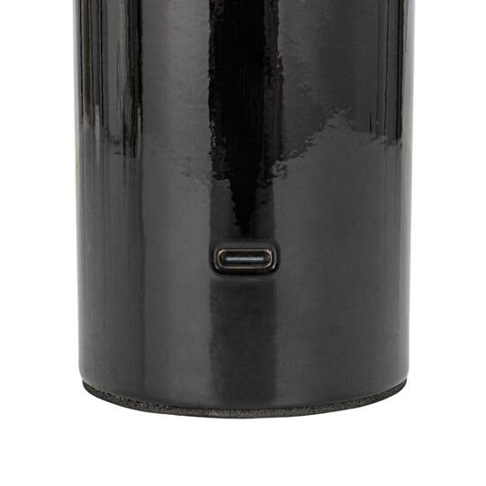Hello Honey® 8.25" Black Round Metal LED Rechargeable Table Lamp Set, 2ct.